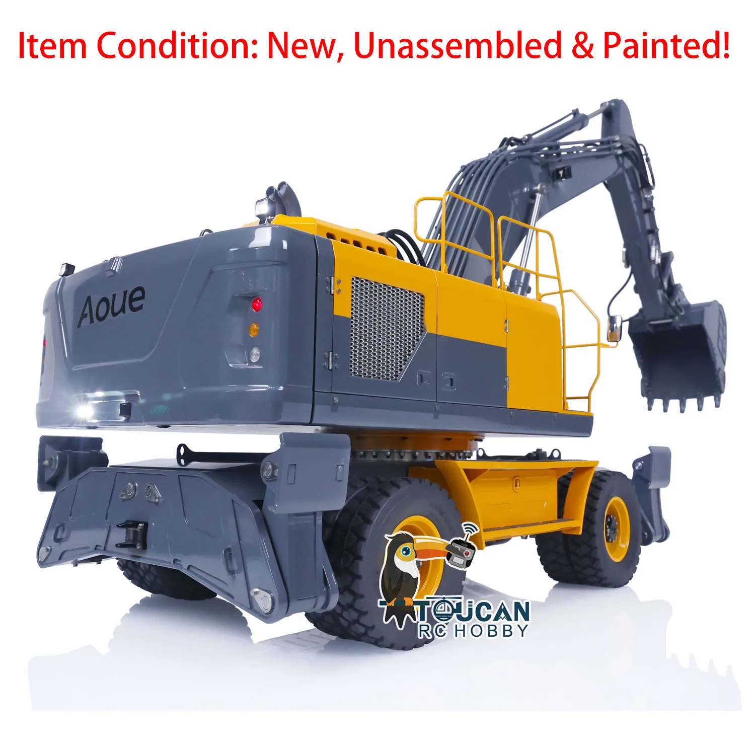 KIT LESU ET30H RC Excavator CNC 1/14 RC Hydraulic Metal Wheeled Digger Remote Control Construction Vehicles Lights Toys THZH1184 4
