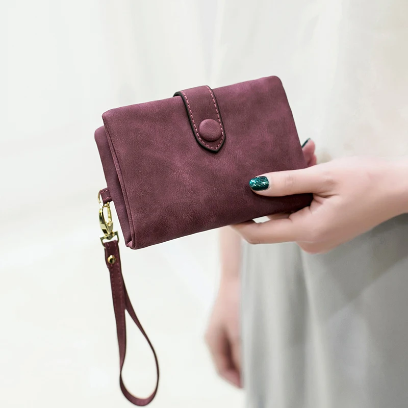 MIYIN 2024 New Wallet Women's Short Korean Cute Buckle Double Discount Multi Card Change Handbag 5