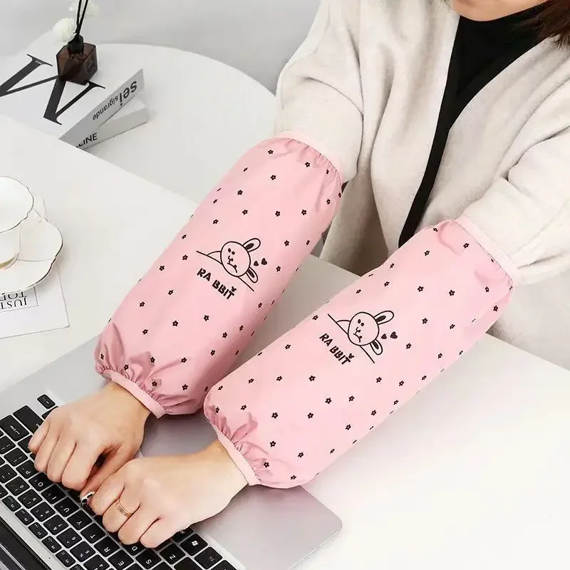 1Pair Oversleeve Waterproof Oilproof Cuff Home Kitchen Cleaning Accessories Sleeves Adult Arm Cartoon Printed Work waterproof oversleeves kitchen arm sleeves