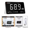 SNDWAY 4 in 1 Decibel Meter Sound Level Meter 30dB to 130dB Audio Noise Monitoring Tester with Temperature Humidity Meter / Time 6