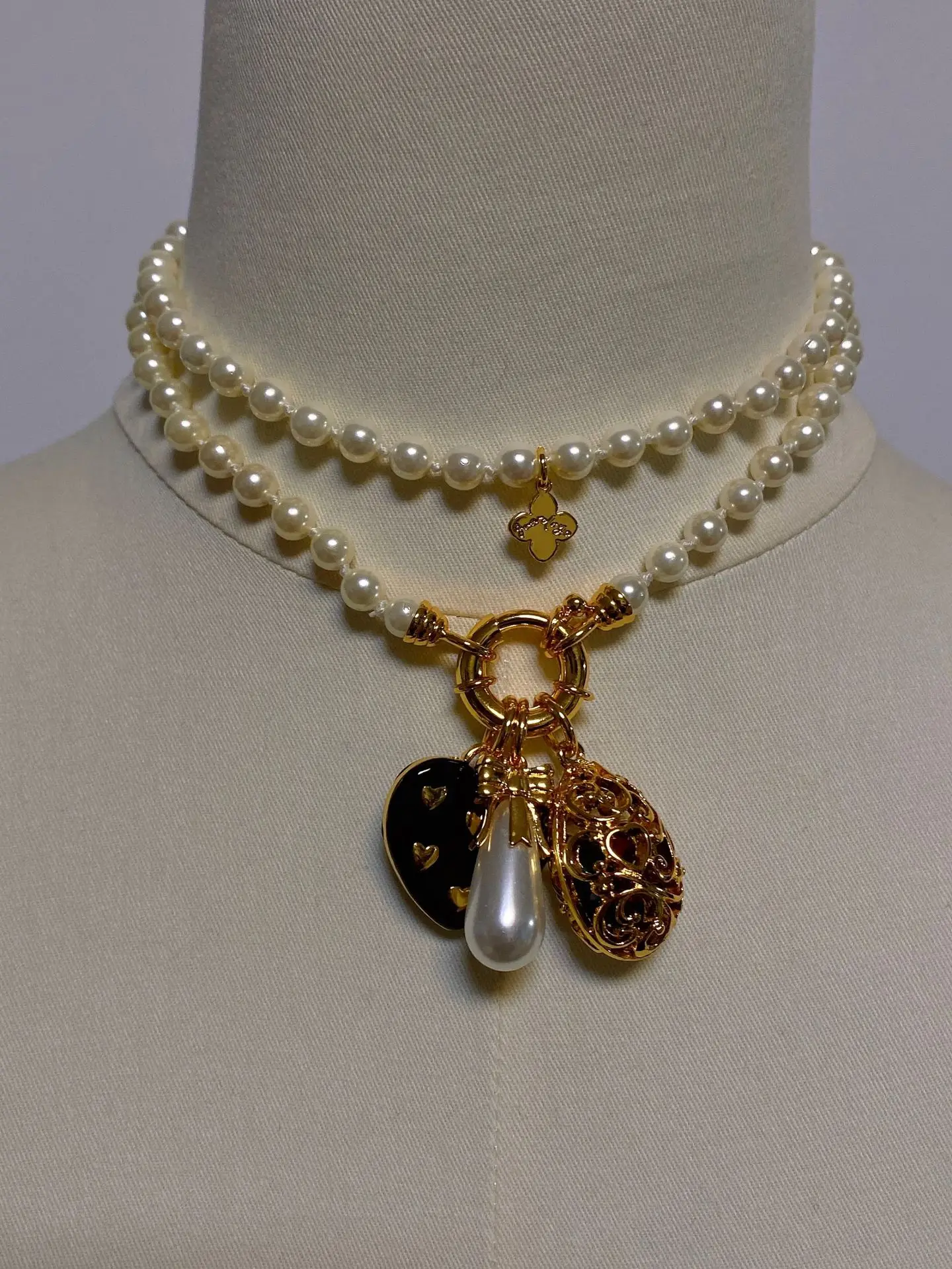 

European and American French Zircon Multi Pendant Pearl Gold-plated Women's Fashion Long Necklace Sweater Chain