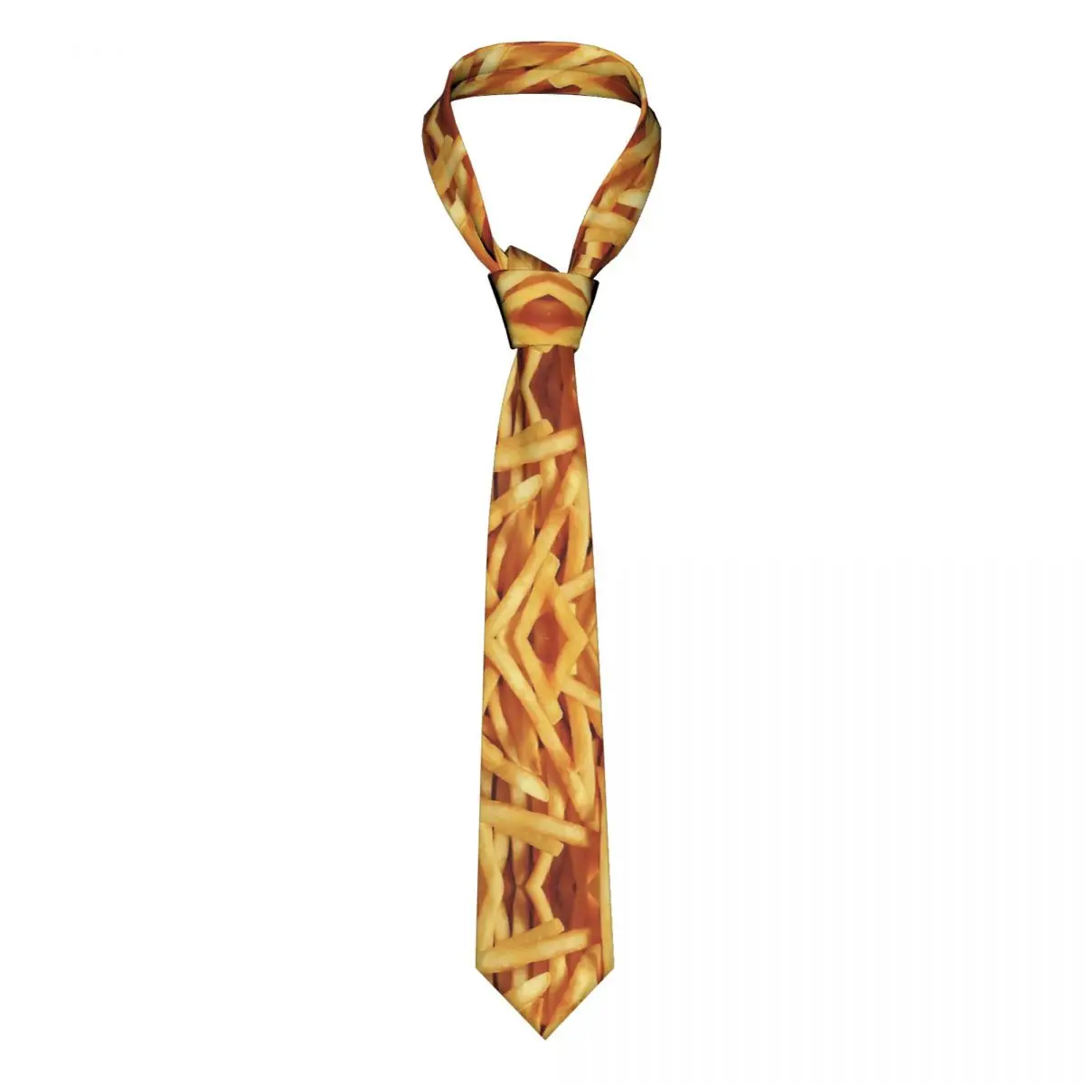 

French Fries Necktie Men Fashion Polyester 8 cm Narrow Food Neck Ties for Mens Daily Wear Office