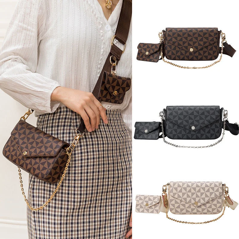 Messenger Bag 2023 New Fashion Print Envelope Bag One-shoulder Underarm Chain Bag High Quality Handbags_voghion.com