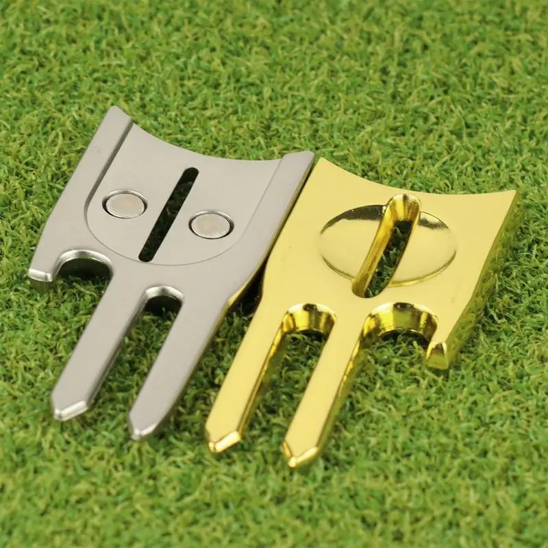 Golf Fork 6 In 1 Ball Mark Repair Green Tool Multifunctional Golf Green Repair Fork Ball Marker For Family Enthusiast