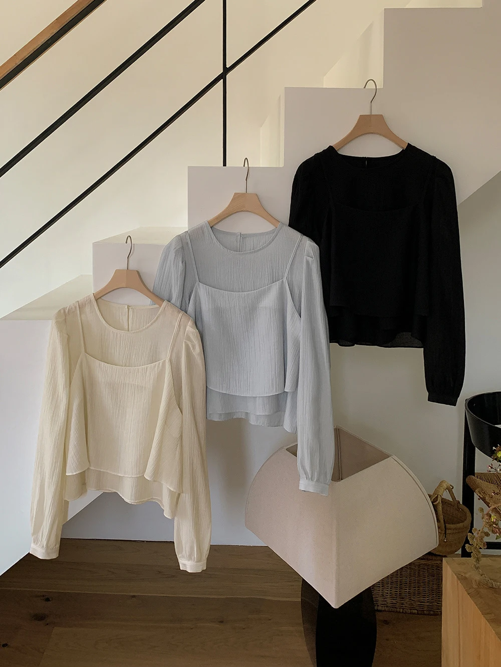 See-Through Shirt & Cami Set – Unique Long Sleeve Two-Piece Top