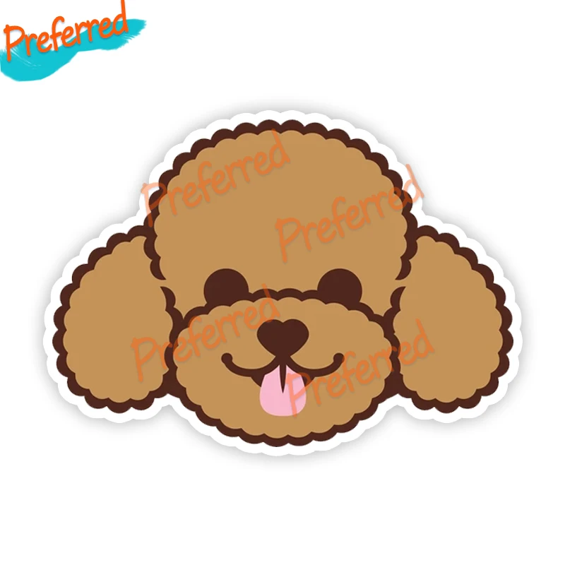 

Классная самоклеящаяся наклейка, милая головка собаки в виде пуделя для чашки, ноутбука, логотип автомобильного кулера, водонепроницаемая, на бампере, заднее освещение