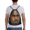 Custom Funny Kanye West Meme Drawstring Backpack Women Men Sport Gym Sackpack Portable Rapper Music Producer Training Bag Sack 5