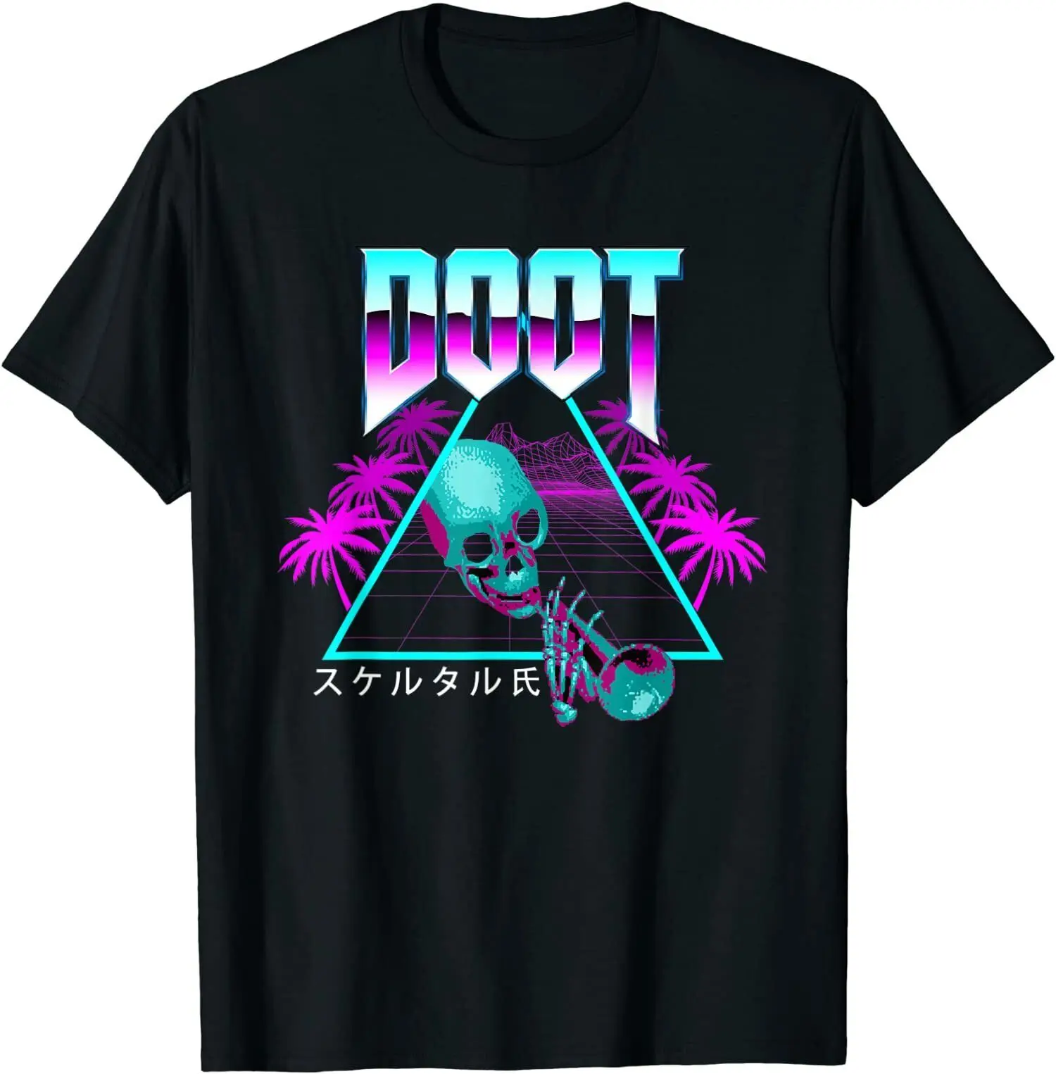 

Mr Skeltal Synthwave Retro Streetwear Skull O-Neck Cotton T Shirt Men Women Casual Short Sleeve Loose Tshirt Dropshipping