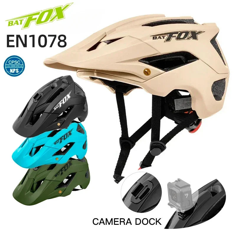 

BATFOX MTB DH Cycling Helmet Men Mountain Bike Bicycle Helmet Integrally-molded Road Bike Bicycle Helmet Riding Safety Cap