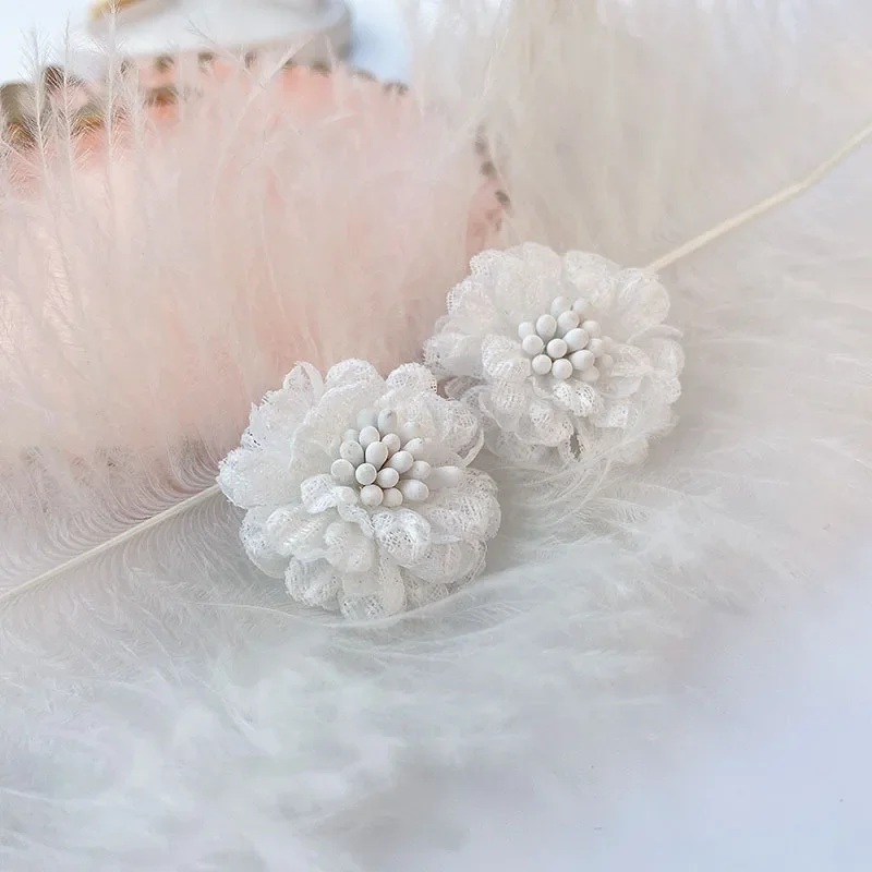 DIY 수제 액세서리, 미니 입체 패브릭 꽃 의류 귀걸이 디자인 모자를 쓰고 있죠 의류 장식 재료