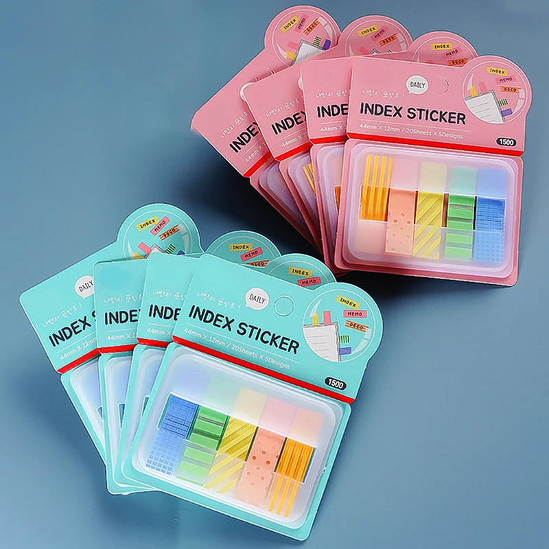 

100pcs/pack PET Waterproof Planner Stickers Index Sticker Bookmark Stationery Sticky Notes School Supplies