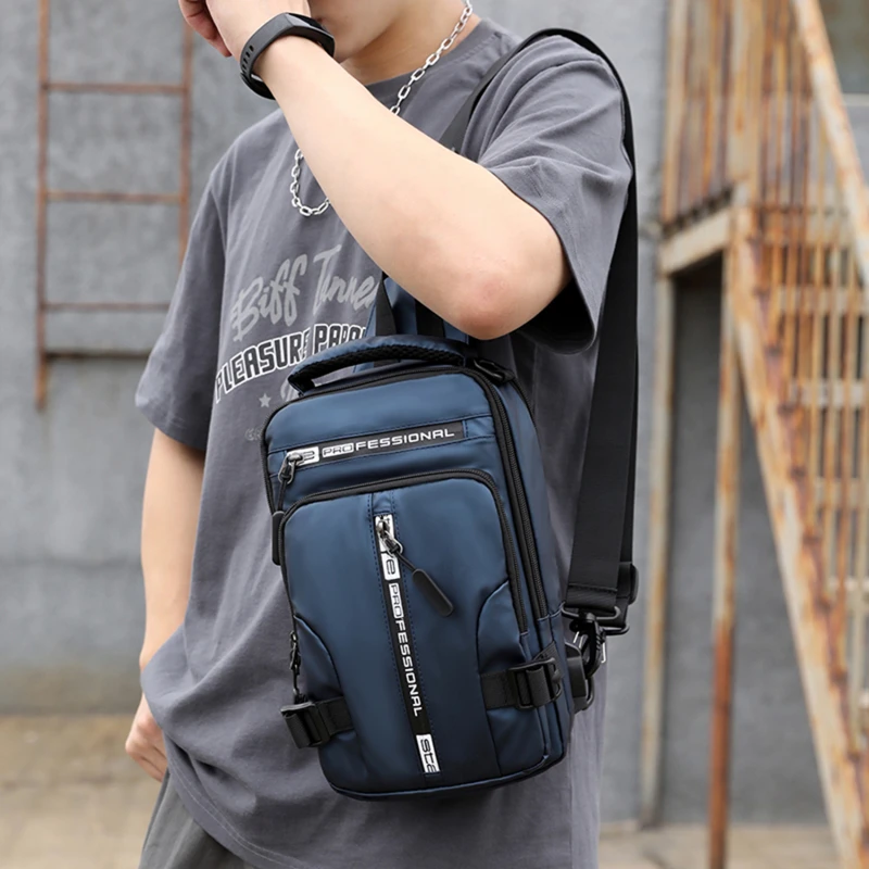 

Men Multifunction Shoulder Bag Waterproof Travel Pack Messenger Pack For Male Crossbody Cross Body Sling Chest Bags