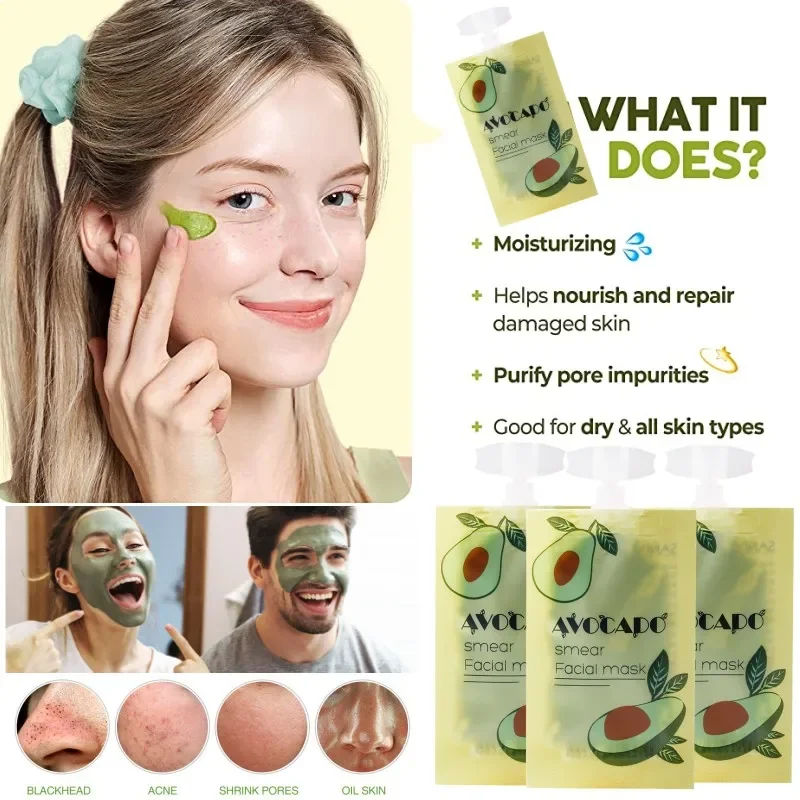 Avocado Clay Mask Skin Care Mask for Deep Cleansing, Oil Control, Anti-acne, Pore Improving, Soothing, Nourishing farm stay avocado premium pore toner 350 мл 3 варианта