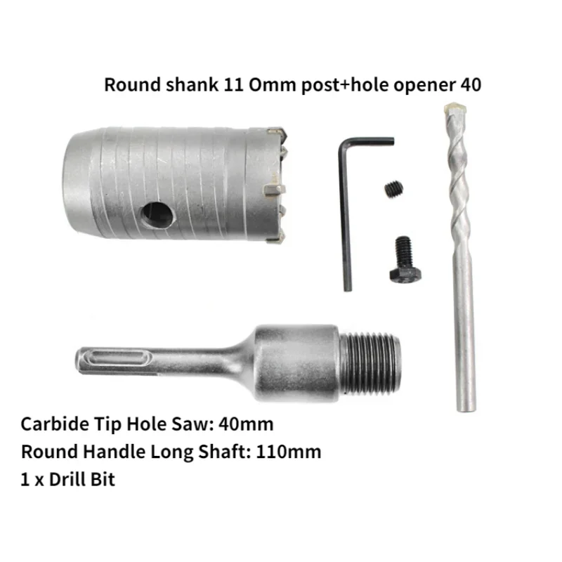 Round Shank Hole Saw Cutter Set 40/50/65/68mm Concrete Cement Wall