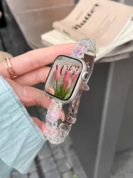 Rainbow Clear Slim Bracelet Strap for Women - Universal Smartwatch Band (Transparent)