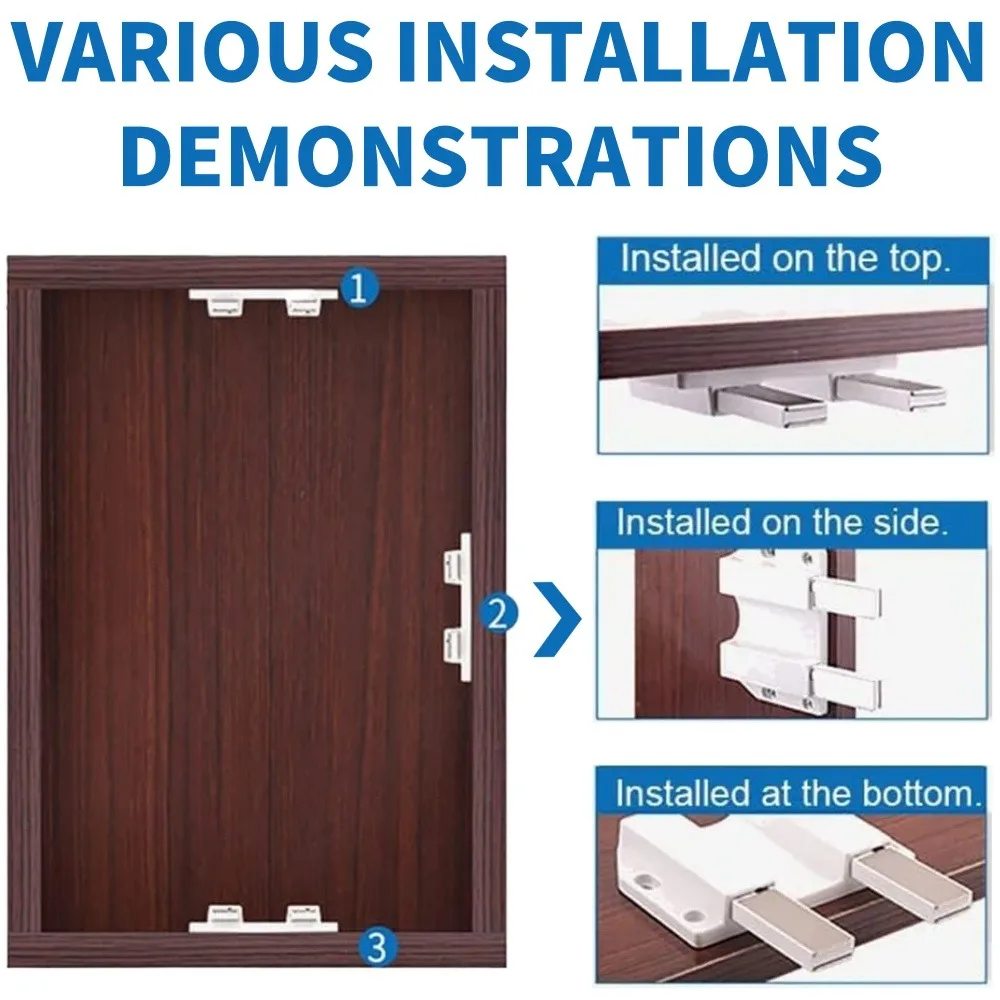 Magnetic Push To Open Latches Pressing Door Panel Drawer Clothes Cabinet Doors Bouncer Handle Free Strong Magnetic Door Closer