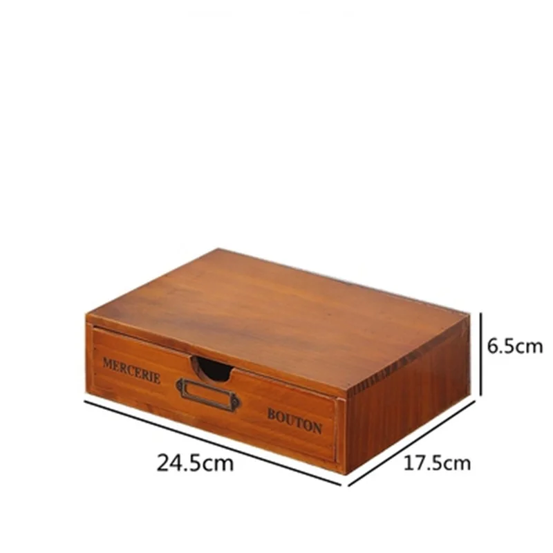 Solid wood office desktop storage cabinet Wooden box multi-layer drawer type dormitory cosmetics storage box