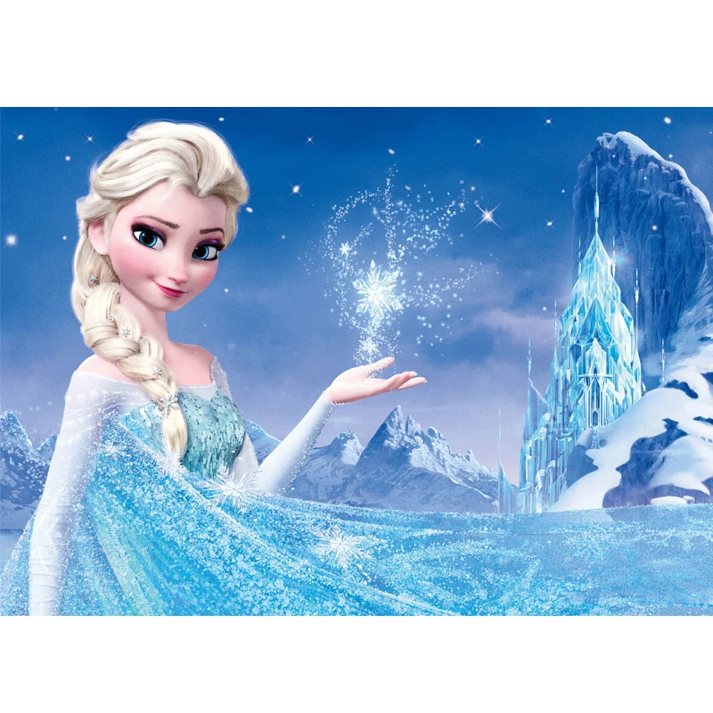 Frozen Theme Princess Elsa Anna Girls Birthday Party Backdrop Ice Winter Photography Backgrounds For Photo Studio Custom