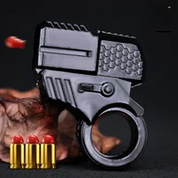 Alloy Mini Finger Ring Pistol Model Shell Throwing Soft Bullet Toy Gun Decompression Toys Golden Finger Blaster For Boys Adults 2