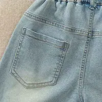Shorts d'été en jean pour filles, pantalons courts en Denim avec nœud brodé, à la mode, pour enfants de 2 à 12 ans, vêtements en coton pour enfants, nouvelle collection 5