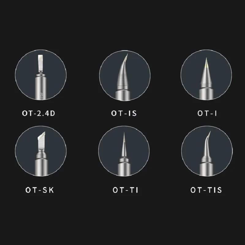 MECHANIC OT Series Integrated Long Solder Iron Tip External Heat Rapid Heating Welding Tips Suit For T12 Pro Soldering Station 5