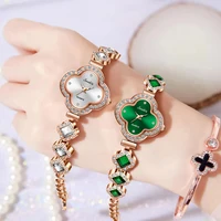 LIGE New Ladies Fourleaf clover Wristwatch Waterproof Stainless Steel Watch for Woman Simple Casual Dress Womens Quartz Watches 1