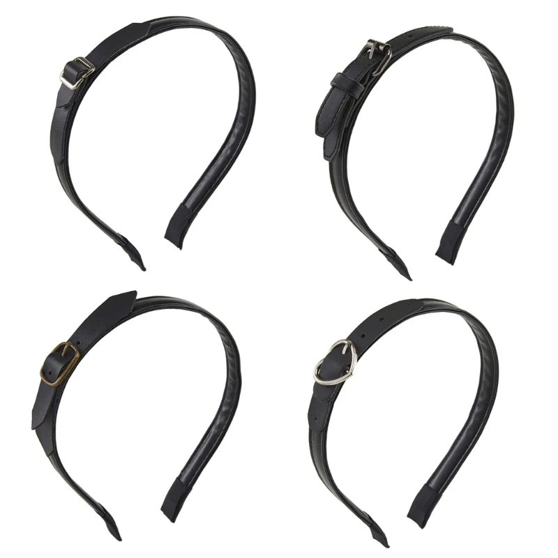 

Punk Headband Leather Buckle Headband PU Leather Headband Gothic Rock Headband