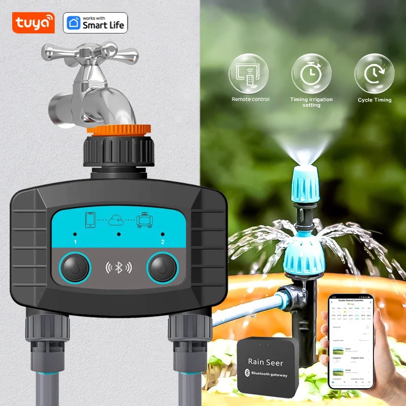1PCSTuyaSmartSprinklerTimerDualBluetoothGardenHoseWatering