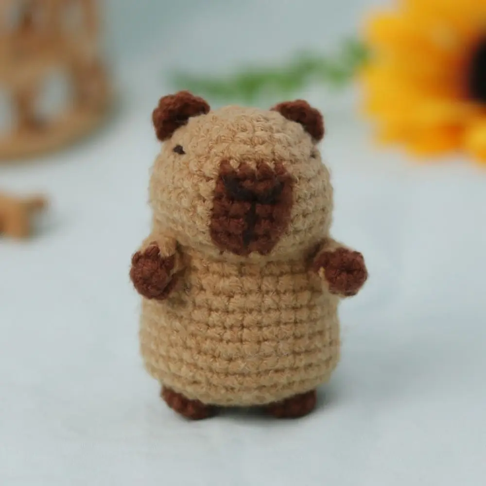 1PC Cute Beginner Crochet Stuffed Animal Kit Handmade with Crochet Hooks Capybara DIY Crochet Kit DIY Set Guinea Pig Yarn Set