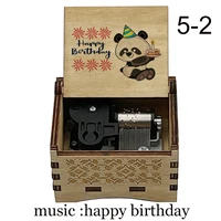 creative color print Music Box music happy birthday mechanical Musical Box Decorative Boxes kids wife girlfriend Birthday Gift 1