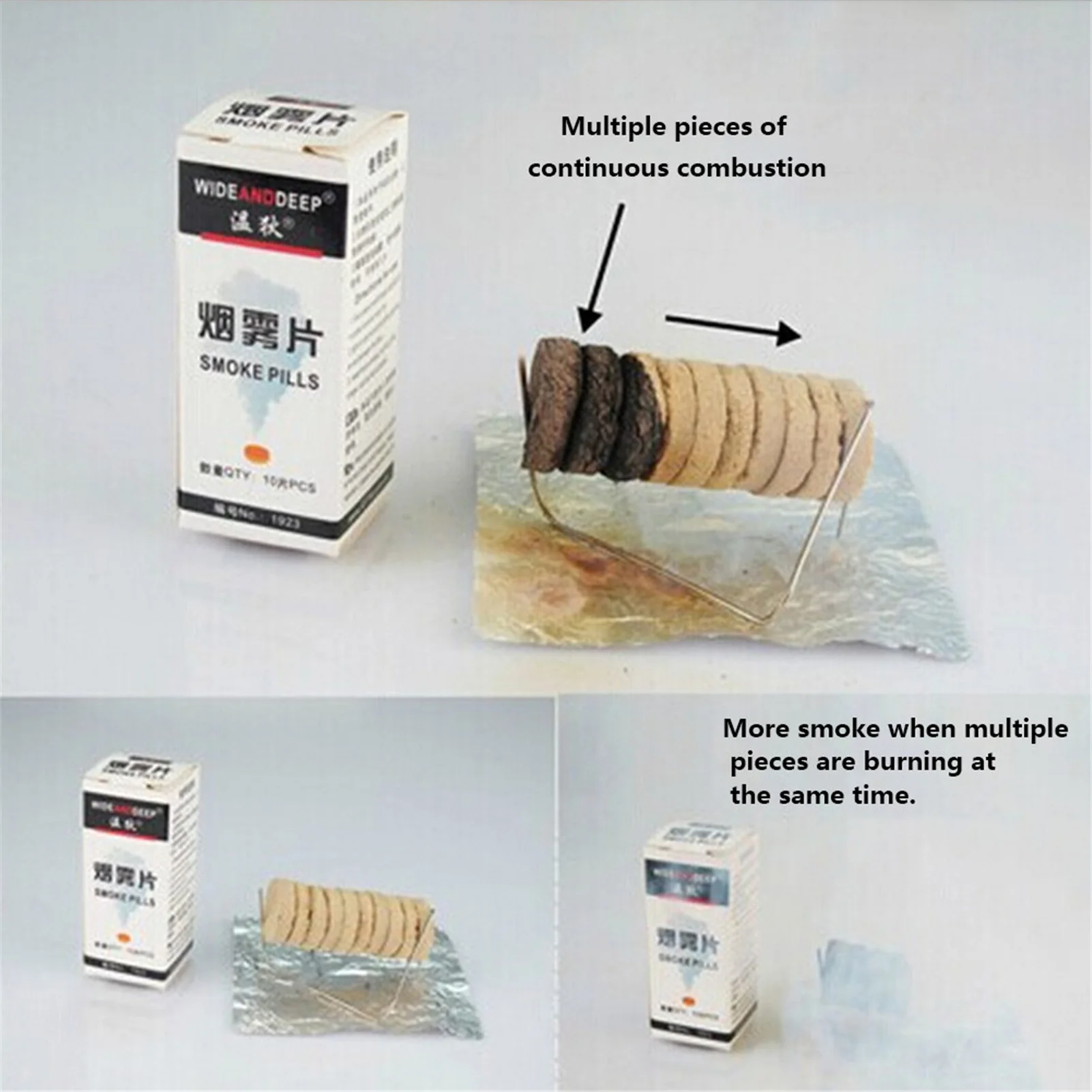 White Smoke Pills Halloween Props Combustion Smog Cake Effect Smoke Bomb Pills Portable Photography Auxiliary Prop halloween smoke bomb pills
