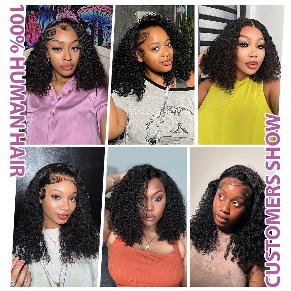 Links Short Bob Wigs Water Curly 13x4 13x6 HD Lace Front Human Hair For Women 250% Brazilian Deep Wave 5x5 Lace Closure Wig 5