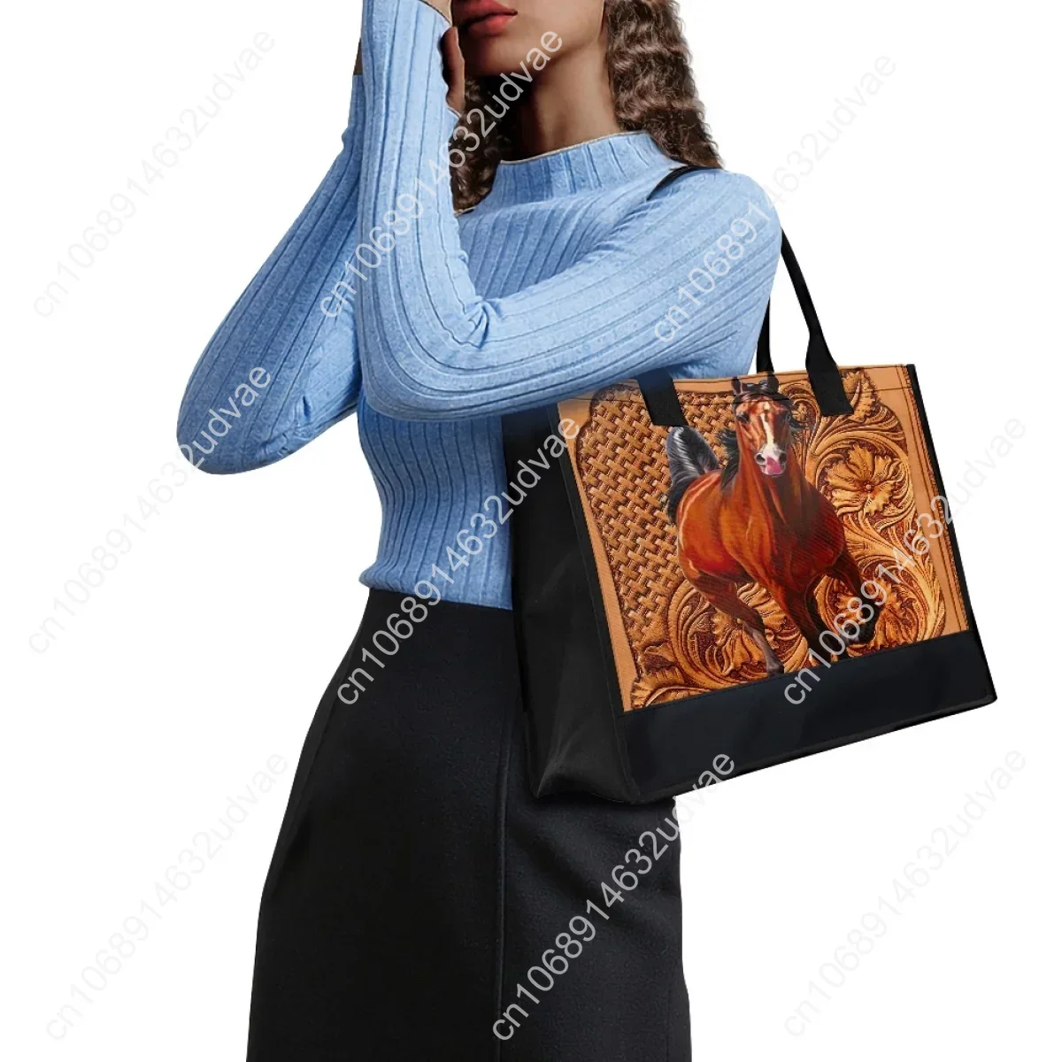 Tribal Horse Design Clutch Wedding Bridesmaid Elegant Casual Canvas Tote Bag Vintage Fashion Shoulder Bag Animal Lovers Gift New