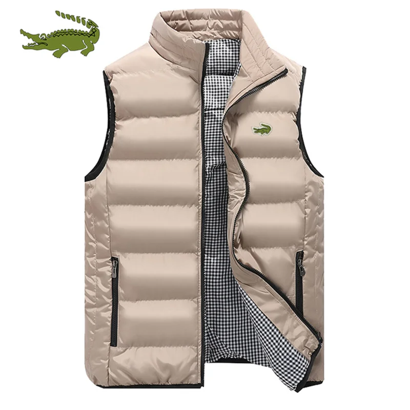 

Men's Down Vest Autumn/Winter Trendy Tank Top Stand Up Collar Casual Coat Embroidered Jacket