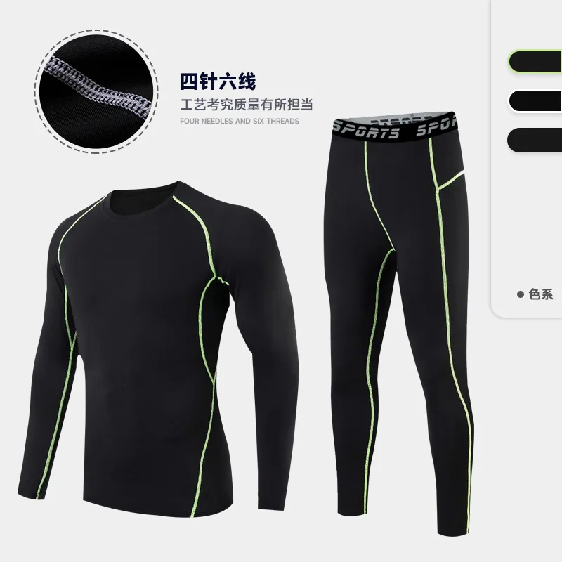 

Новинка 2024, спортивный костюм, новый мужской компрессионный комплект для бега, дышащий облегающий мужской костюм из 5 предметов для тренировок