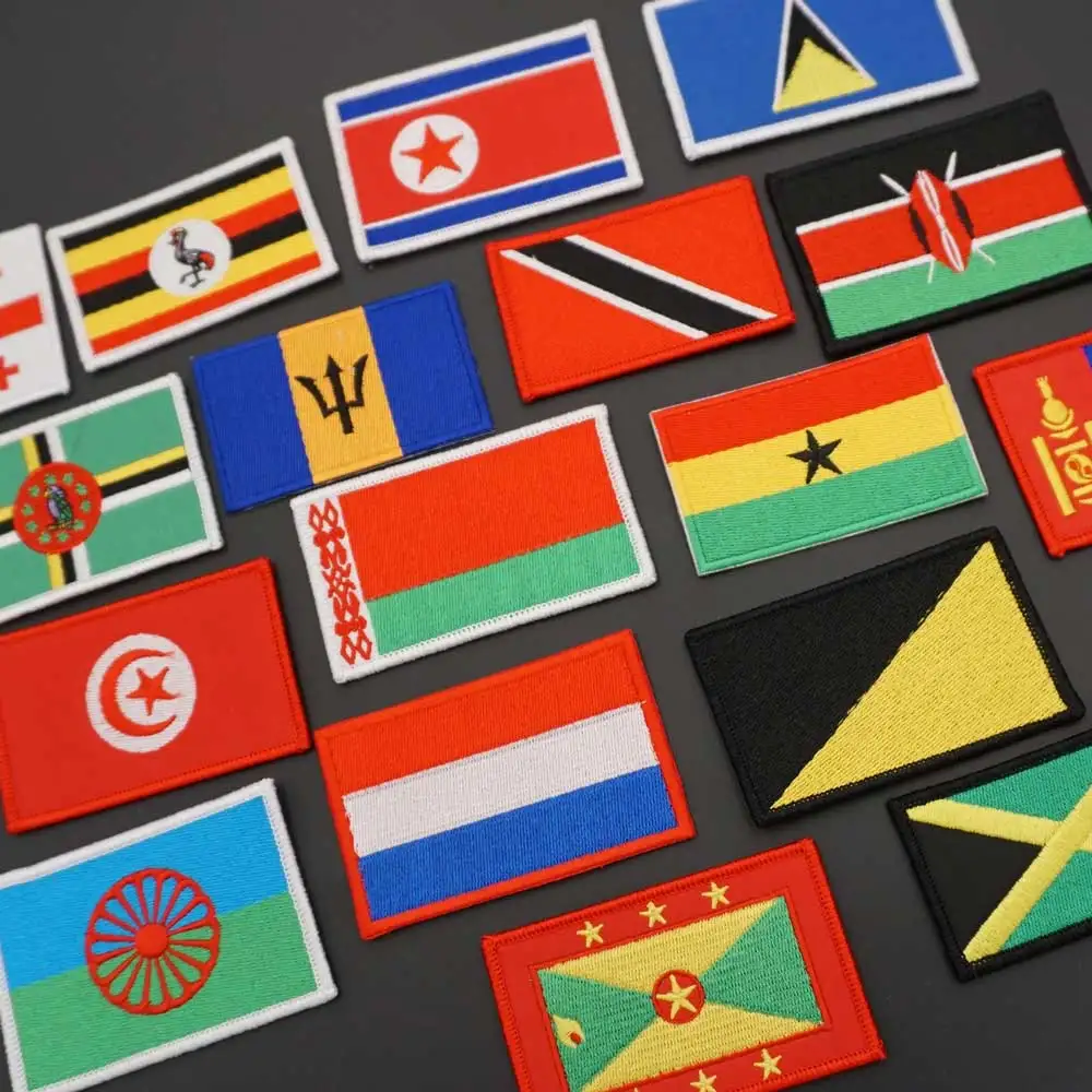 World Flags Embroidery Ghana Patches Uganda Patch Badge