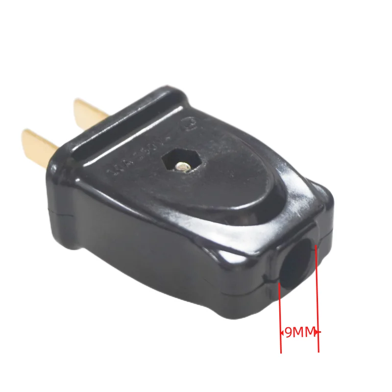 1pcs Black USA Japan Canada Taiwan Mexico male wiring power plug 2 Pin 10A 250V power extension cord plug power extension plug