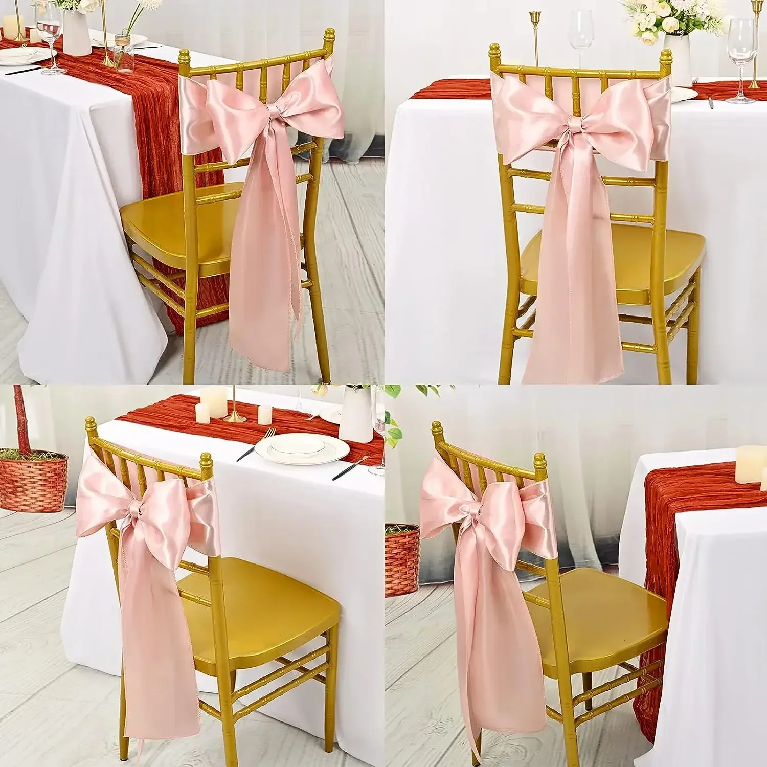 10/50PCS 17x275cm Satin Chair Sashes Rose Gold Bows Chair Cover Ribbons for Wedding Banquet Party Baby Shower Event Decorations 3 10/50PCS 17x275cm Satin Chair Sashes Rose Gold Bows Chair Cover Ribbons for Wedding Banquet Party Baby Shower Event Decorations 3
