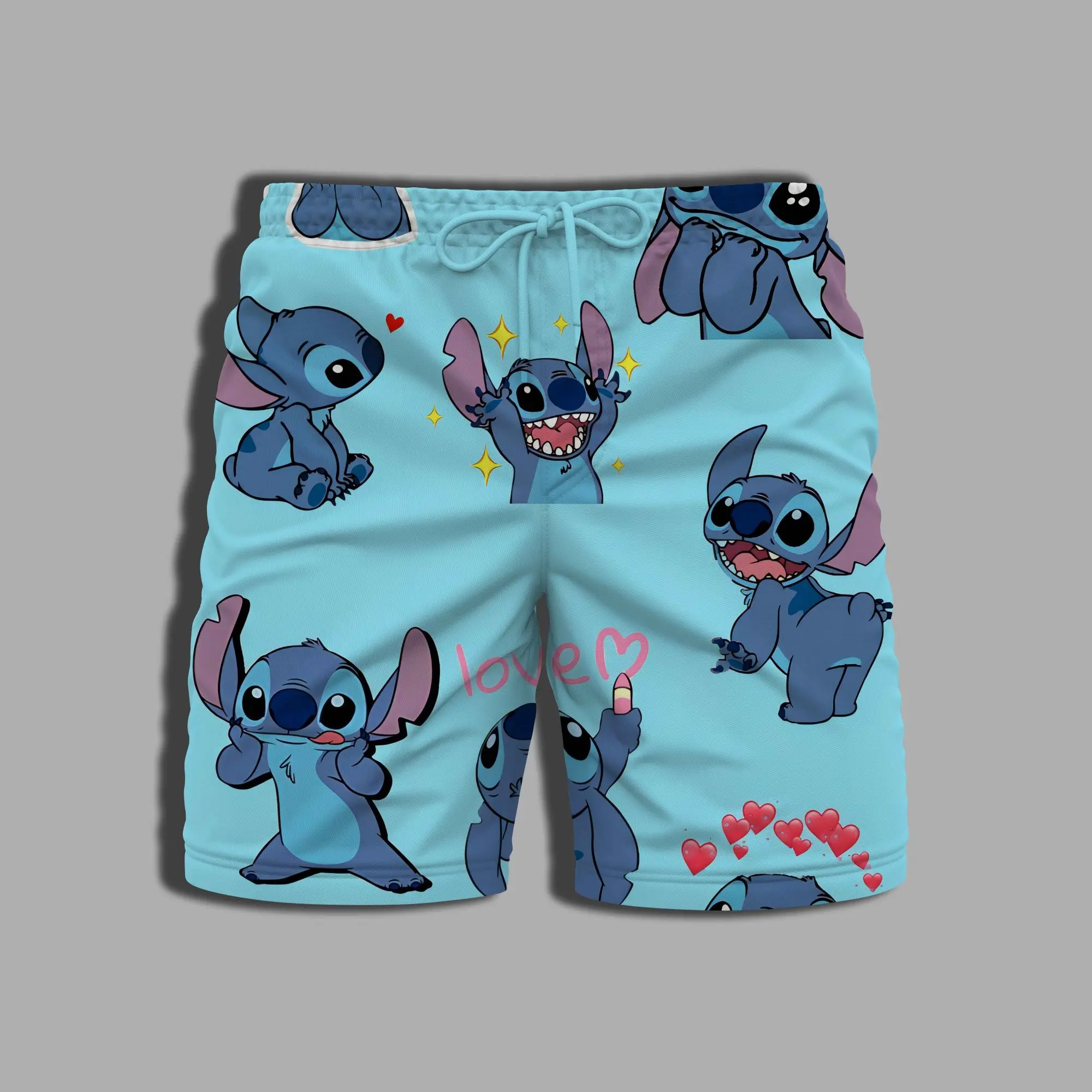 Sports Shorts Man Men's Clothing Disney Printing Gym Summer Pants Whole Swimsuit Stitch Beach Wear Male Bathing Suit Swim Women 2