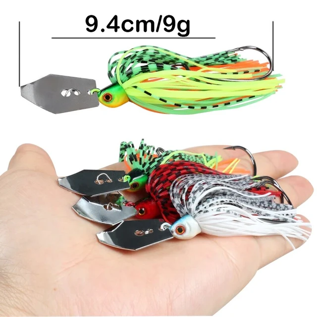 Fishing Lures 3pcs 94mm 9g Blade Metal Bait With Rubber Skirt