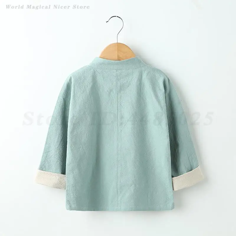 Children's Hanfu Tang Clothes Chinese Style Shirt New Year Festival Jacket Boy Girls Traditional Tang Tops Baby Kong Fu Blouse