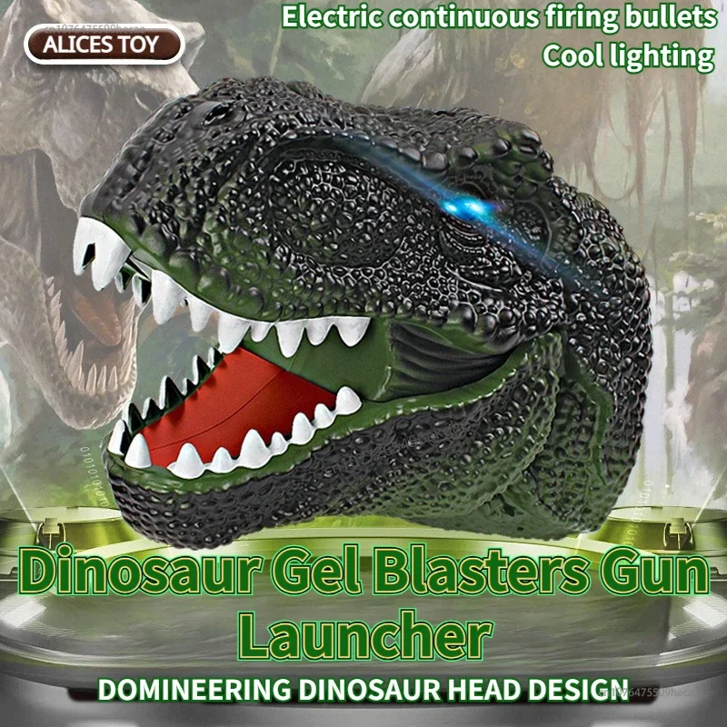 

Electric Simulation Dinosaur Gel Ball Gun Launcher Jurassic Tyrannosauru Rex High Firing Rate Repeater Boy Adult Gift Toy Gun