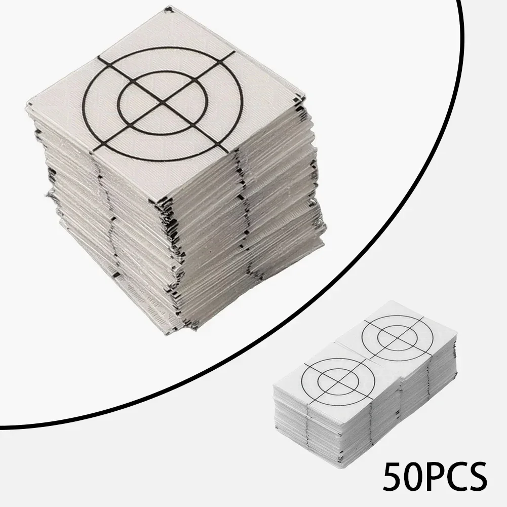 50pcs Total Station Reflector Silver Reflective Target Total Station Measurement For Surveying Reflective Sticker