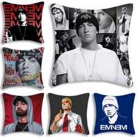 Eminem 8 Mile Hip Hop Rapper Pillow Covers Cartoon Sofa Decorative Home Double-sided Printing Short Plush Cute Cushion Cover 1