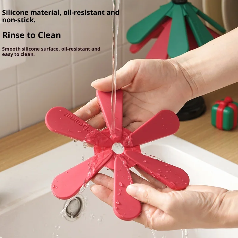 New Christmas Tree Heat-resistant Table Teacup Mats, Household Heat-resistant Foldable Heat-insulating Mats, Pot Mats