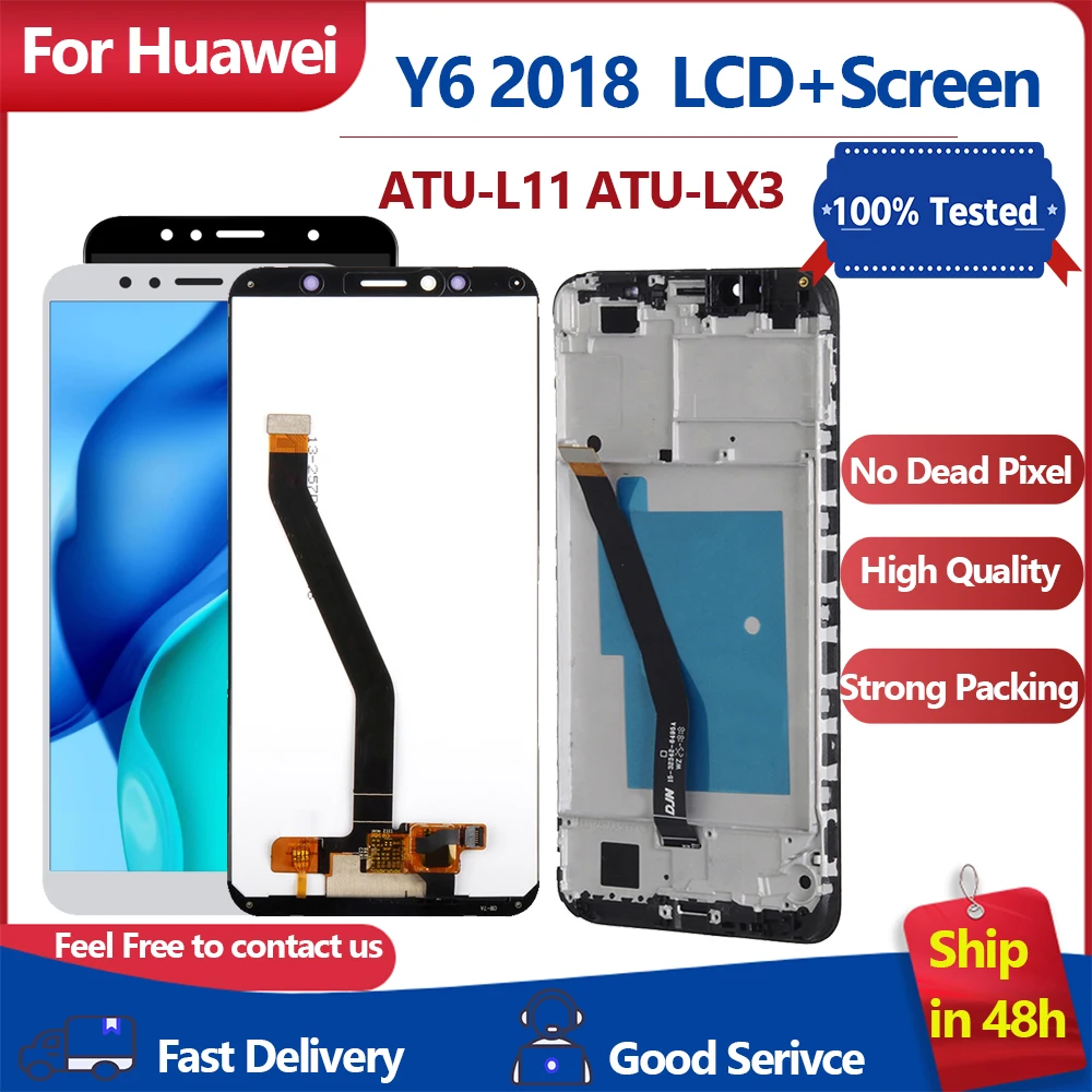 

Y6 Prime 2018 LCD Screen For Huawei Y6 2018 ATU-L11 ATU-LX3 LCD Display Screen Touch Panel Digitizer Assembly With Frame