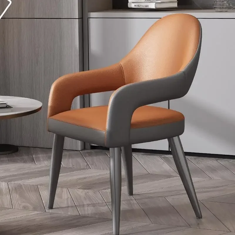

Simple Leather Dining Chairs Nordic Banquet Salon Designer Modern Chair Luxury Balcony Silla Comedor Balcony Furniture GS50DC