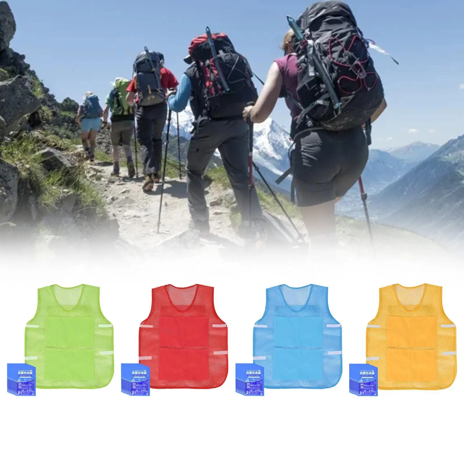 Summer Cooling Vest Ice Cooling Vest Adjustable8 Ice Packs for Running Outside Cycling Hot Weather Work Men Women