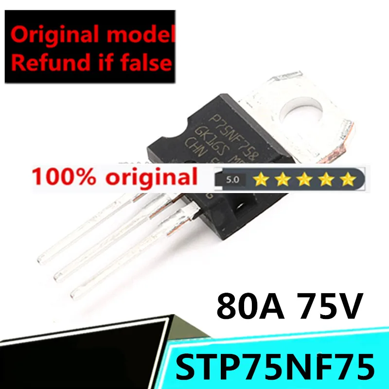 

brand 10PCS NEW original genuine P75NF75 TO-220 MOSFET N-Ch 75 Volt 80 Amp