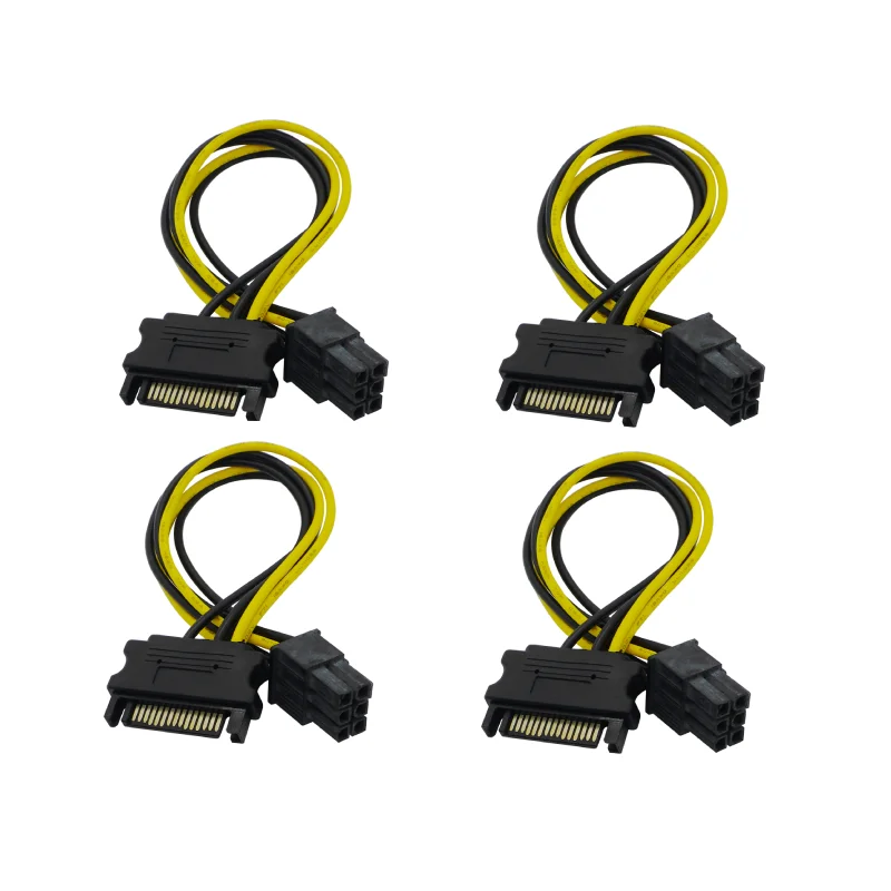 

1pc SATA 15 Pin Male to PCI-E Express 6+2 Pin 8 Pin Female Video Power Adapter Connector Cable 20cm